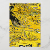 黒エレガントミニマル金ゴールドパステル抽象芸術結婚ズ 箔招待状 (裏面)