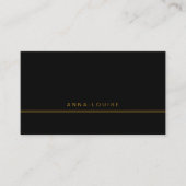 黒エレガントミニマル金ゴールド線名 名刺 (正面)