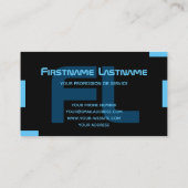 黒エレガントミニマル青モノグラム 名刺 (裏面)