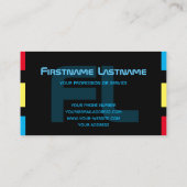 黒エレガントミニマル青黄色一文字 名刺 (裏面)