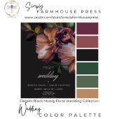 黒エレガントムーディフローラ結婚ズ 招待状