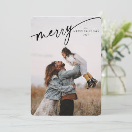 黒エレガントメリー文字書式スクリプト シーズンカード