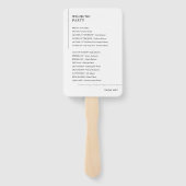 黒エレガントモダンと白の結婚式 プログラム ハンドファン (裏面)