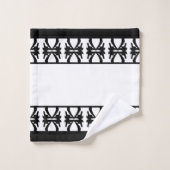 黒エレガントモダンと白 バスタオルセット (ウォッシュタオル)