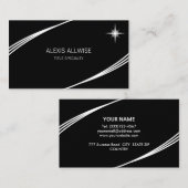 黒エレガントモダンと白 名刺 (正面/裏面)