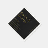 黒エレガントモダンと金ゴールドのおもしろいの事実結婚 スタンダードカクテルナプキン (角)