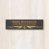 黒エレガントモダンと金ゴールドのドアの看板 サインプレート (正面)