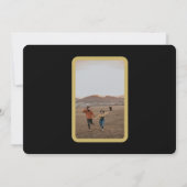 黒エレガントモダンと金ゴールドカップルの写真結婚 セーブザデート (裏面)