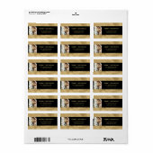 黒エレガントモダンと金ゴールドフェイクのクリスマスフォト ラベル (フルシート)