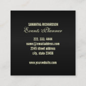 黒エレガントモダンと金ゴールドフェイクスクリプト スクエア名刺 (裏面)