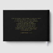 黒エレガントモダンと金ゴールド結婚の ゲストブック (裏面)