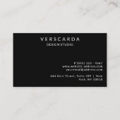 黒エレガントモダンはっきりしたプロフェッショナル企業の 名刺 (裏面)