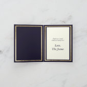 黒エレガントモダンアイボリー金ゴールド50誕生日 サンキューカード (内部)