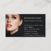 黒エレガントモダンサロン写真写真 名刺 (裏面)