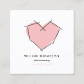 黒エレガントモダンピンクのボビーが髪をピン スクエア名刺 (正面)