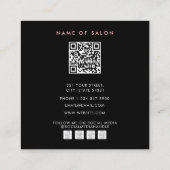 黒エレガントモダンピンクのボビーが髪をピン スクエア名刺 (裏面)