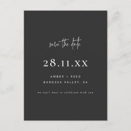 黒エレガントモダンミニマルシンプル保存日 案内ポストカード