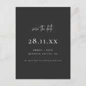 黒エレガントモダンミニマルシンプル保存日 案内ポストカード (正面)