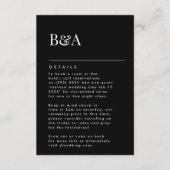 黒エレガントモダンモノグラム詳細 エンクロージャーカード (正面)