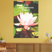 黒エレガントモダン写真ファミリフローラスクリプト キャンバスプリント (インサイチュ (リビング))