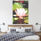 黒エレガントモダン写真ファミリフローラスクリプト キャンバスプリント (インサイチュ (寝室))