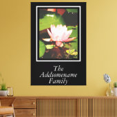 黒エレガントモダン写真ファミリフローラスクリプト キャンバスプリント (インサイチュ (リビング))