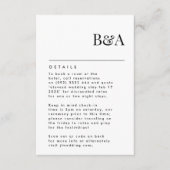 黒エレガントモダン名宿泊施設詳細 エンクロージャーカード (正面)