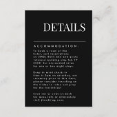 黒エレガントモダン名宿泊施設詳細 出欠カード (正面)