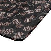 黒エレガントモダン大理石バラ金ゴールドパイナップル カッティングボード (角)