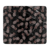 黒エレガントモダン大理石バラ金ゴールドパイナップル カッティングボード (正面)