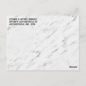 黒エレガントモダン大理石結婚のサンキューカード ポストカード (裏面)