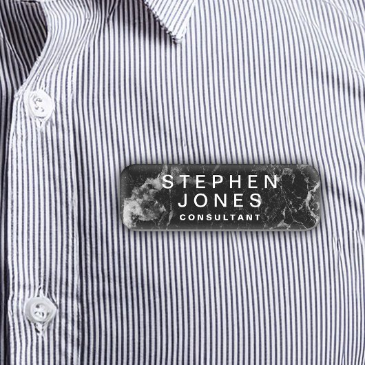 黒エレガントモダン平大理石 名札