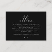 黒エレガントモダン白の写真結婚詳細 エンクロージャーカード (正面)
