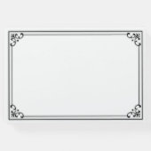 黒エレガントモダン白の結婚ゲストブック ゲストブック (裏面)