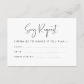 黒エレガントモダン白の結婚歌のリクエスト エンクロージャーカード (正面)