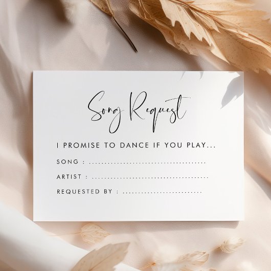 黒エレガントモダン白の結婚歌のリクエスト エンクロージャーカード