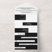 黒エレガントモダン白シック結婚ズ オールインワン招待状 (内側)