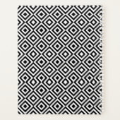 黒エレガントモダン白パターン（の模様が）あるモノグラムの プランナー手帳 (裏面)