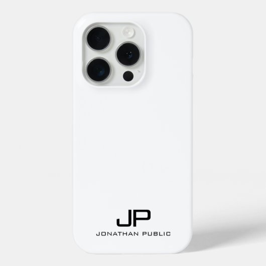 黒エレガントモダン白ミニマル主義モノグラム Case-Mate iPhoneケース (裏面)