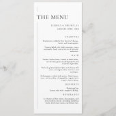 黒エレガントモダン白ミニマル結婚の メニュー (正面)