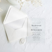 黒エレガントモダン白ミニマル結婚リスト アクリル招待状