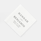 黒エレガントモダン白ミニマル結婚リスト スタンダードランチョンナプキン (角)