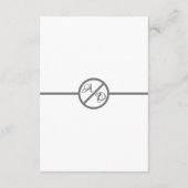 黒エレガントモダン白モノグラム結婚の エンクロージャーカード (裏面)