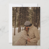 黒エレガントモダン白結婚の写真 セーブザデート (裏面)