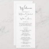 黒エレガントモダン白結婚の プログラム (正面/裏面)