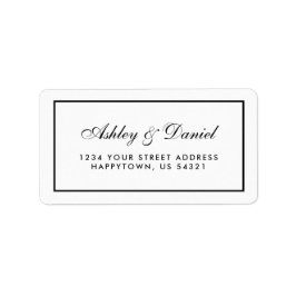 黒エレガントモダン白結婚の ラベル