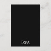 黒エレガントモダン白結婚名RSVP 出欠カード (裏面)