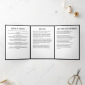 黒エレガントモダン白2写真葬式 三つ折りプログラム (内部)