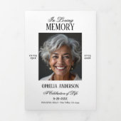 黒エレガントモダン白2写真記念 三つ折りプログラム (カバー)