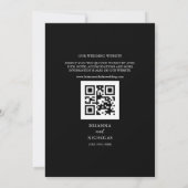 黒エレガントモダン結婚のオールインワン 招待状 (裏面)